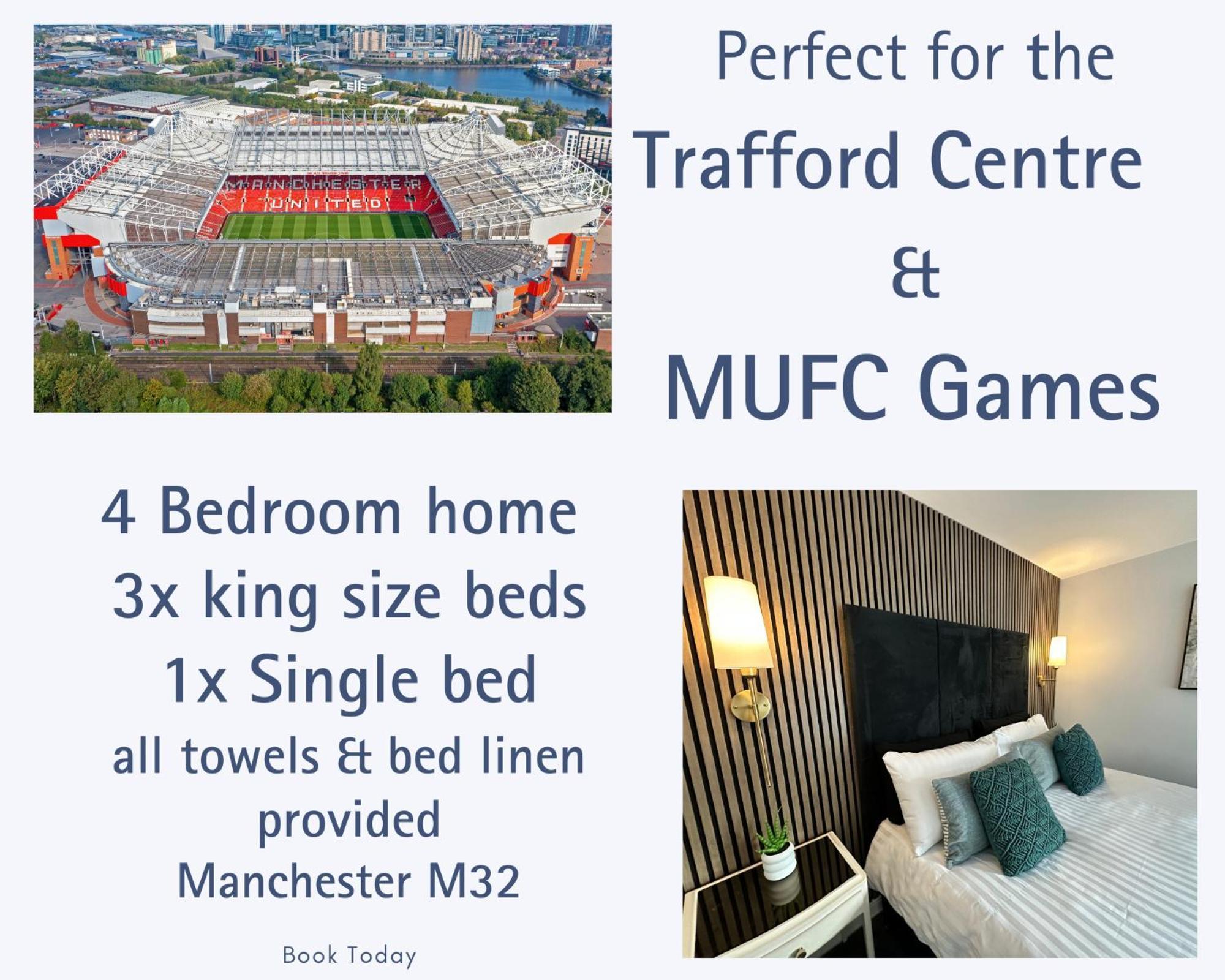 Waterside Mufc & Trafford Centre Townhouse 4 Bedroom Free Parking Manchester Luaran gambar